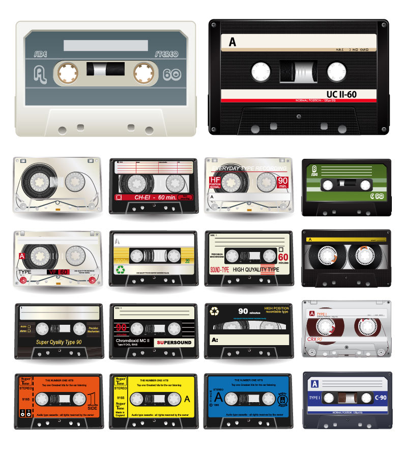 free vector Audio Cassettes Vector Collection